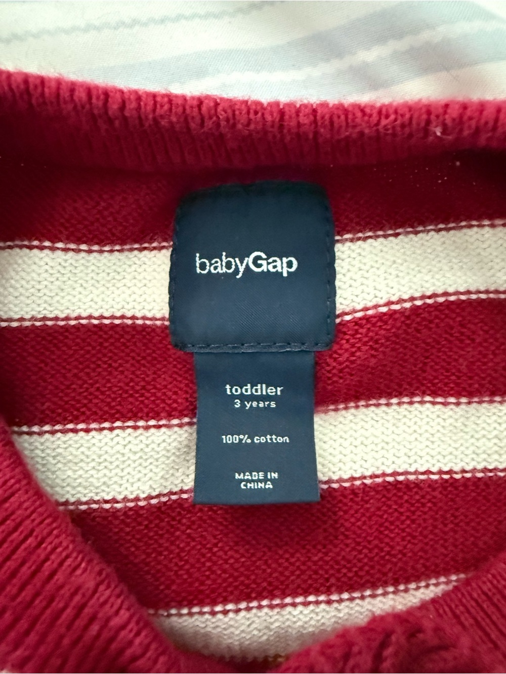 GAP Red & White Striped Ruffle Front Cardigan - Picture 3 of 3